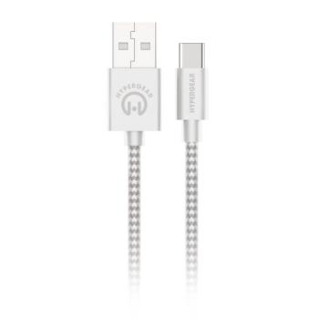 Câble tressé de recharge et de synchronisation USB-A vers USB-C HyperGear de 10 pi (300 cm) (blanc)